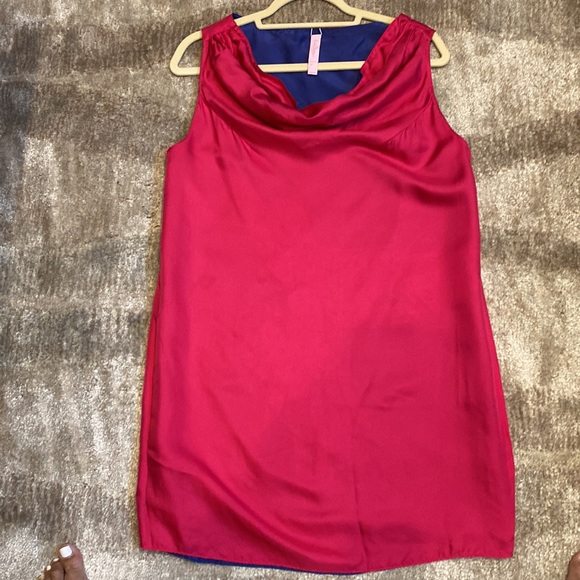 Reversible Lilly Pulitzer Marine Blue/Raspberry Pink Dress Sz Med EUC - Picture 6 of 7